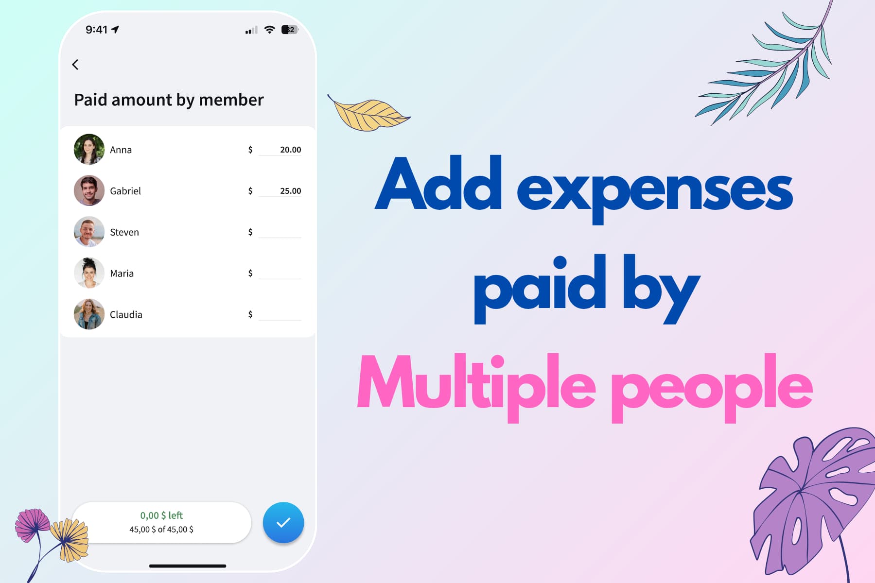 Multiple payers sharing one expense in Splital.