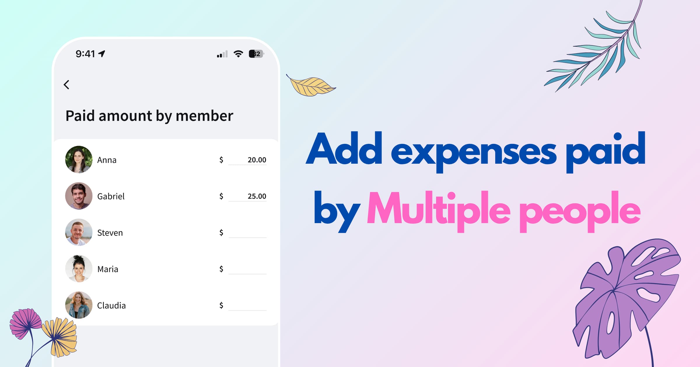 Multiple payers sharing one expense in Splital.