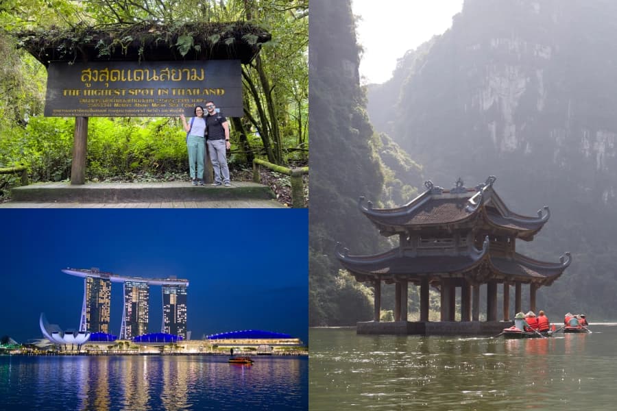 Photos from Thailand, Singapore, and Vietnam.