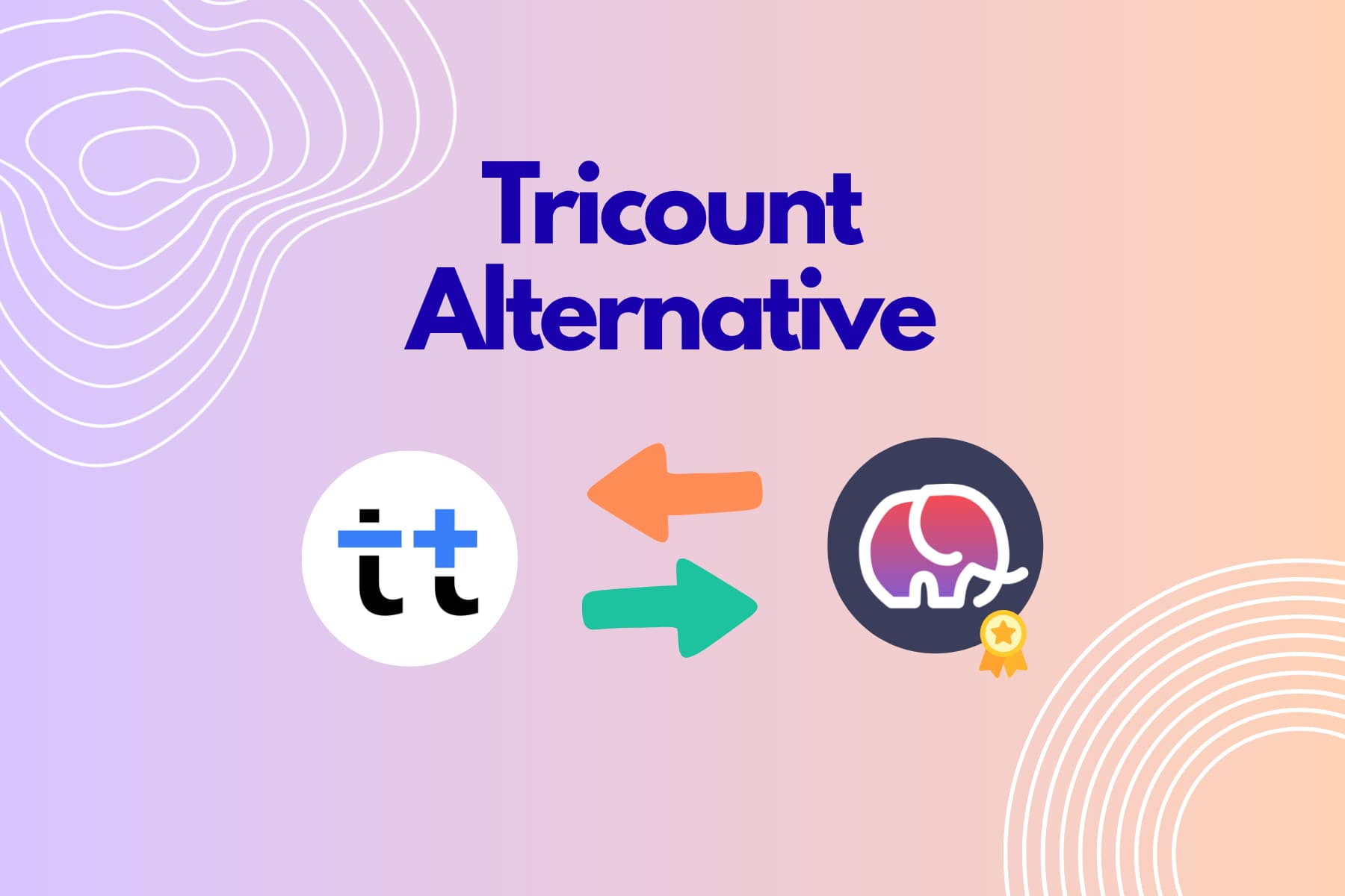 TricountとSplitalのロゴと、その間の矢印。