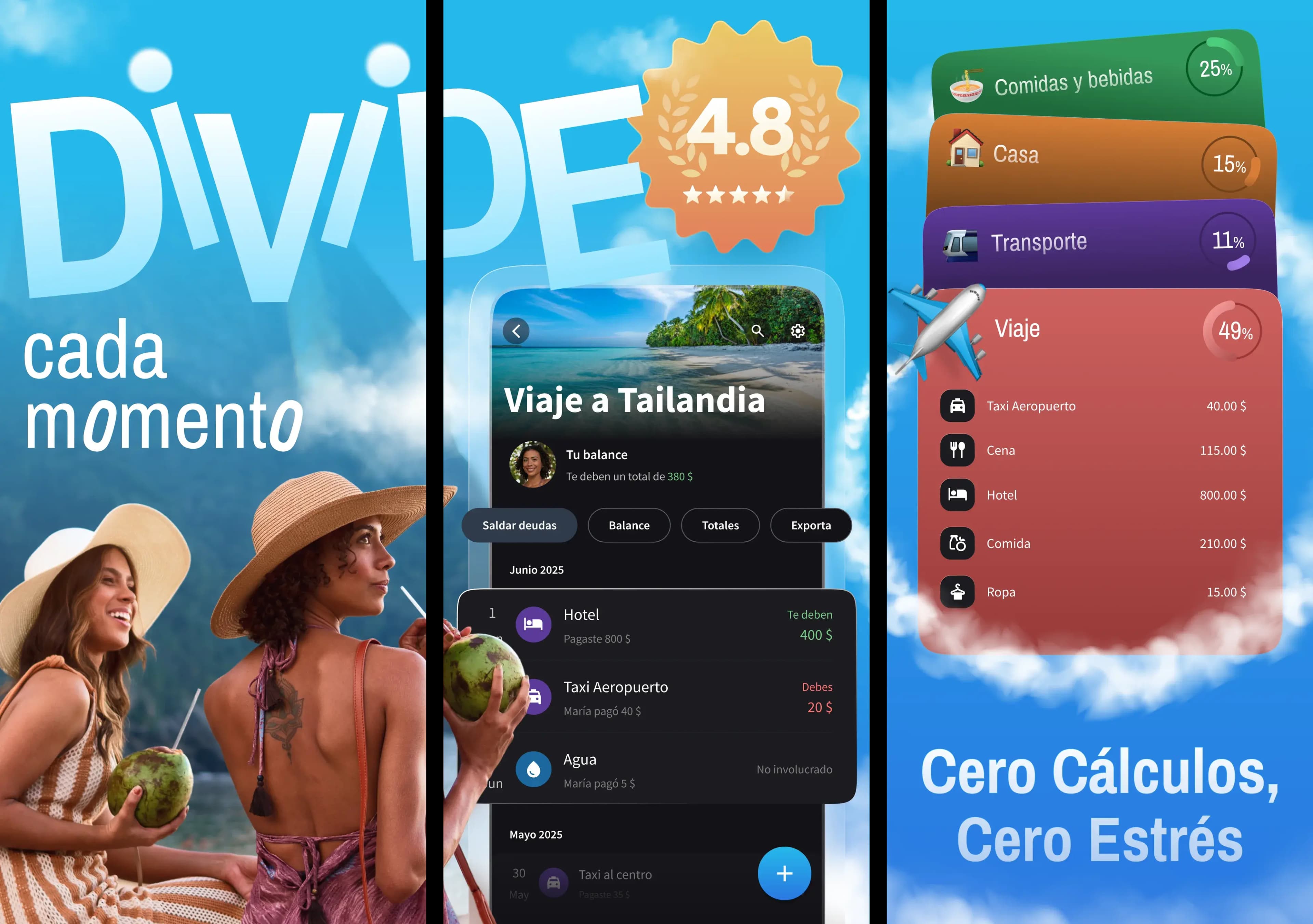 Splital, una alternativa gratis a Splitwise, dividiendo gastos compartidos entre amigos en iPhone y Android.