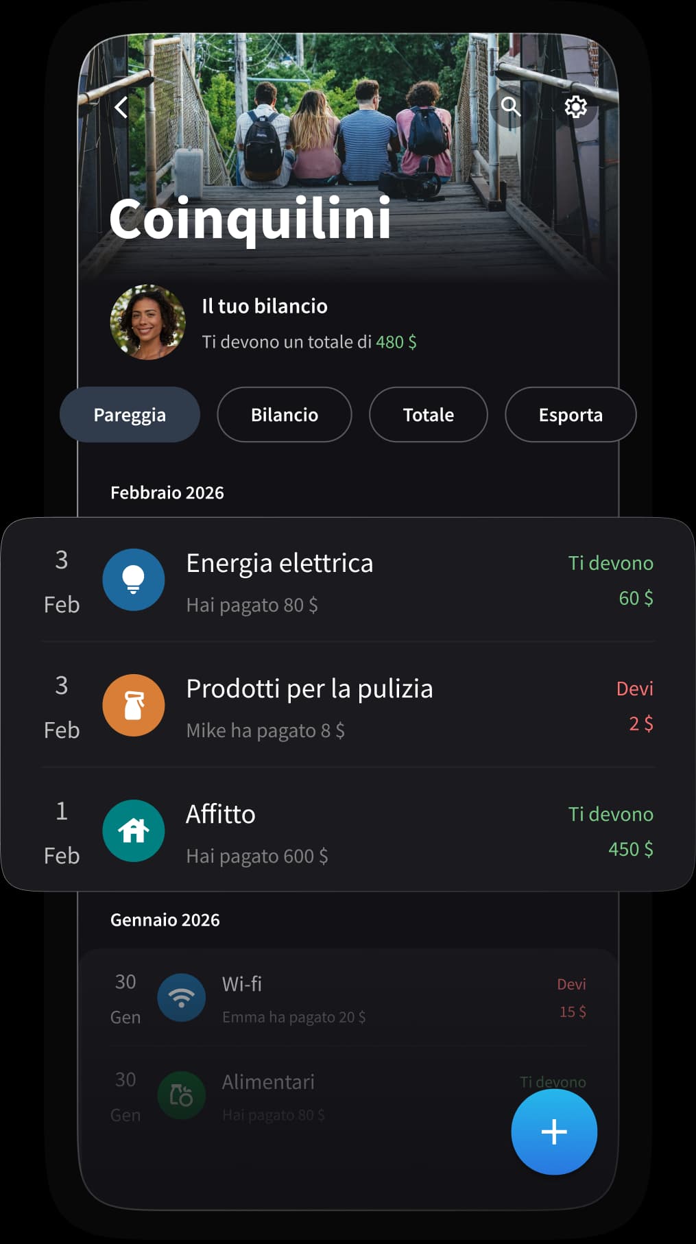 Coinquilini che dividono le spese domestiche insieme.