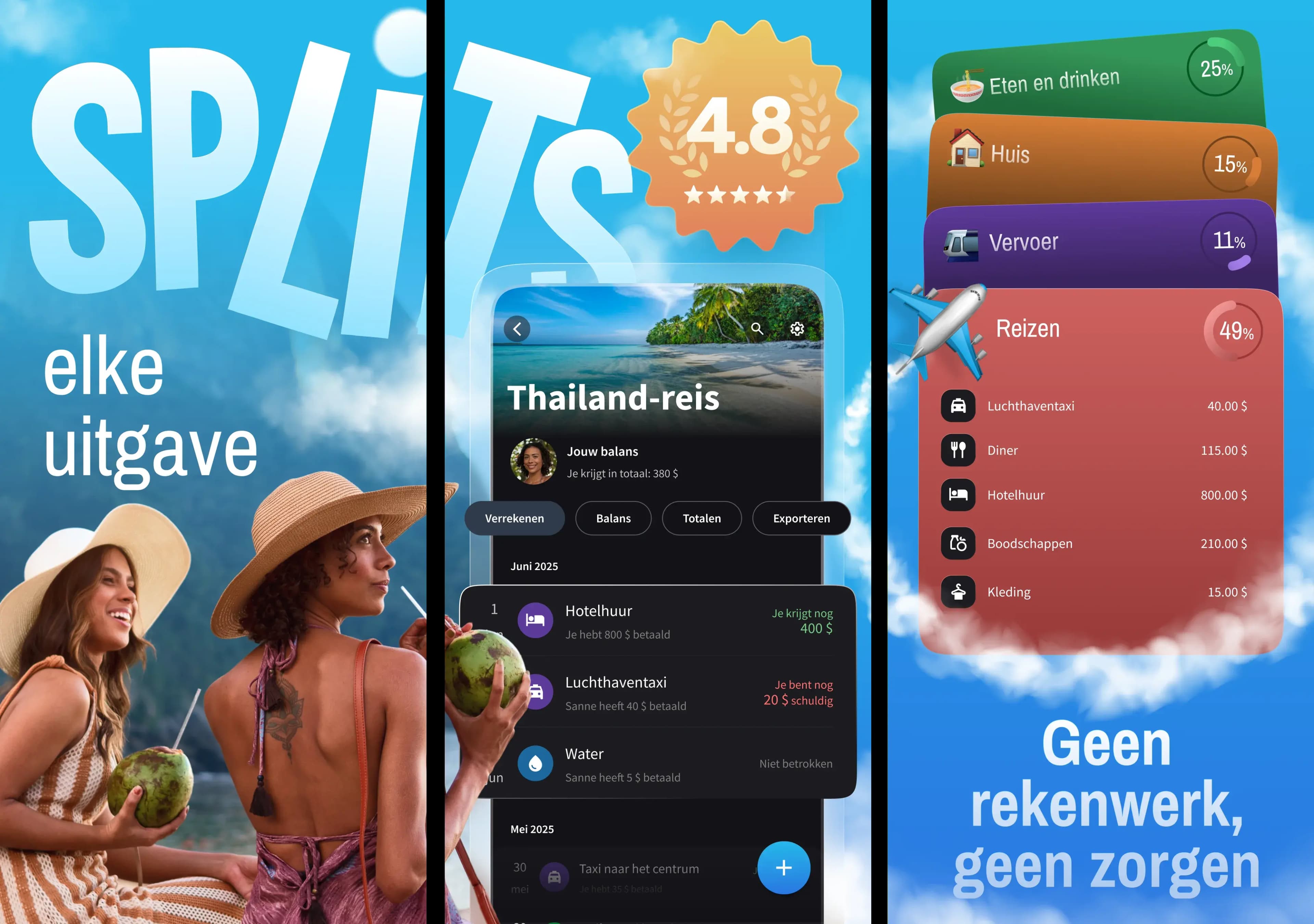 Splital, een gratis Splitwise-alternatief, dat gedeelde kosten splitst tussen vrienden op iPhone en Android.