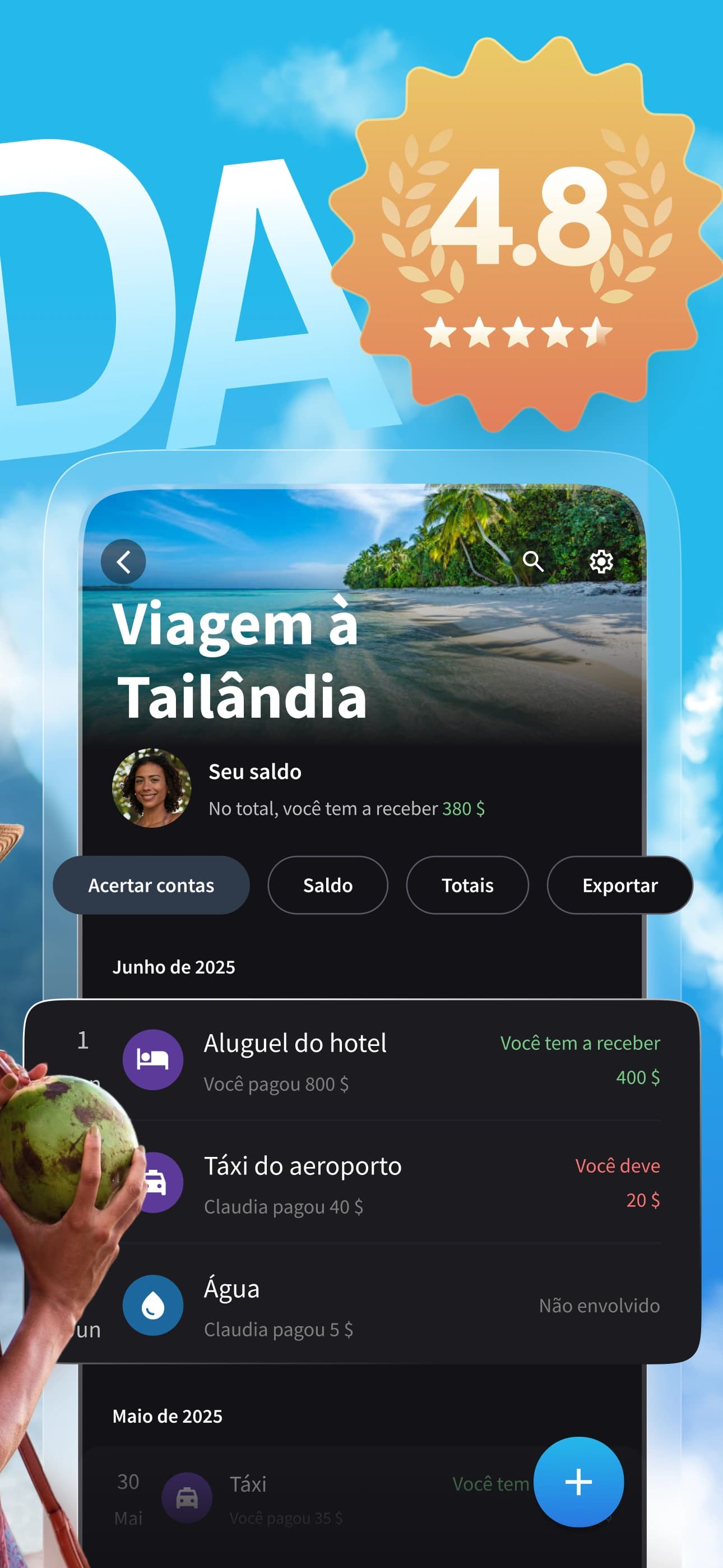 Splital tem uma classificação média de 4,8 de 5