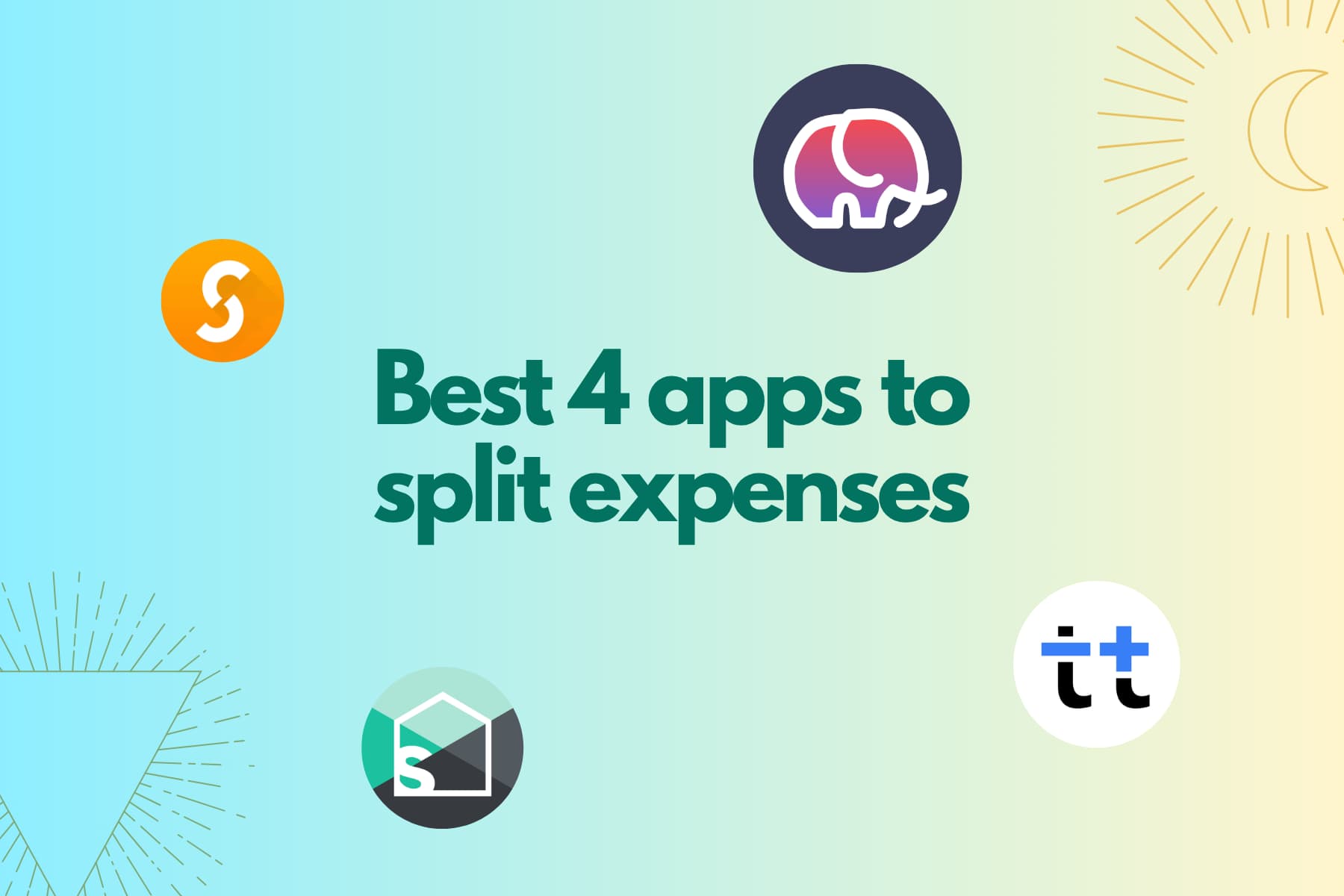 Logos of Splital, Splitwise, Tricount, and Splid, four expense-splitting apps.