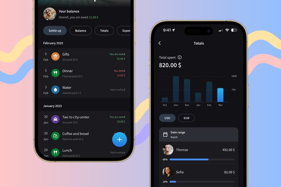 Comparison of the old red-themed Splital and the new blue-themed Splital.