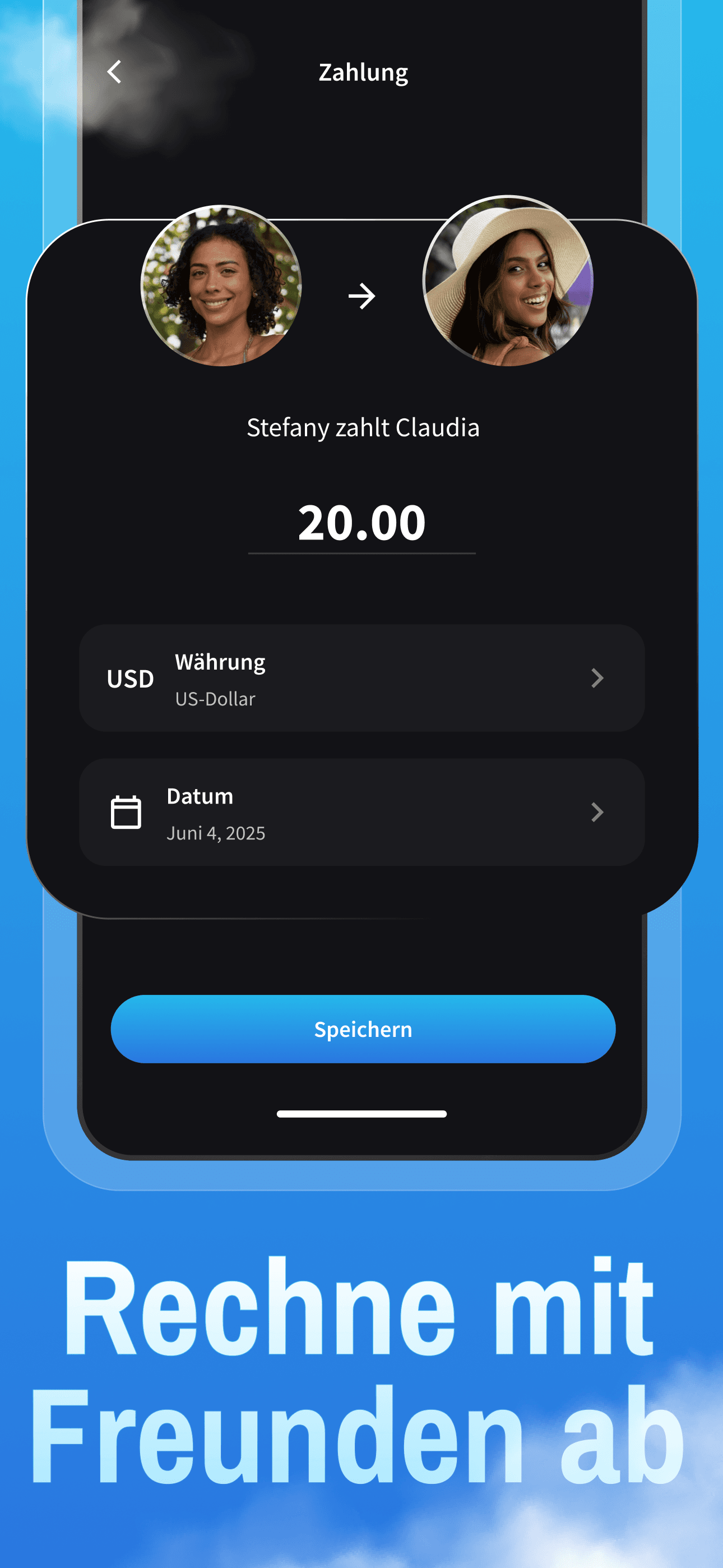 Abrechnungsbildschirm