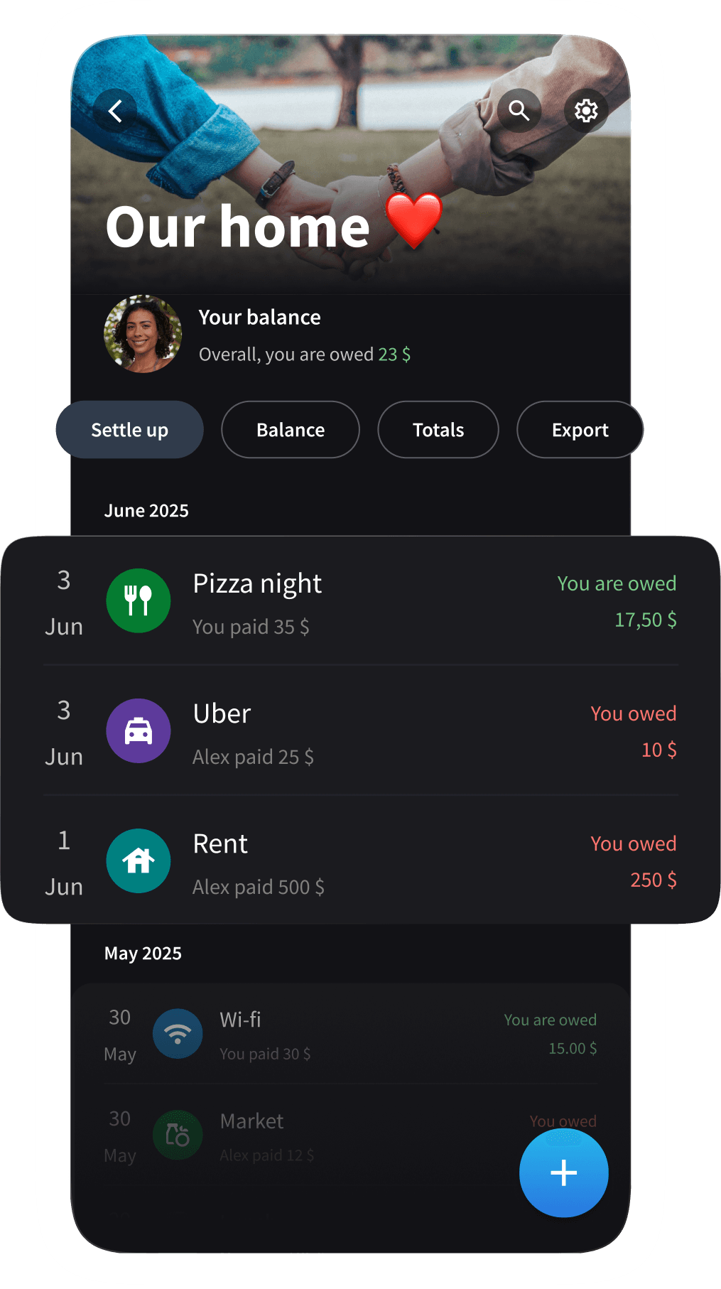 A couple managing their shared expenses together.