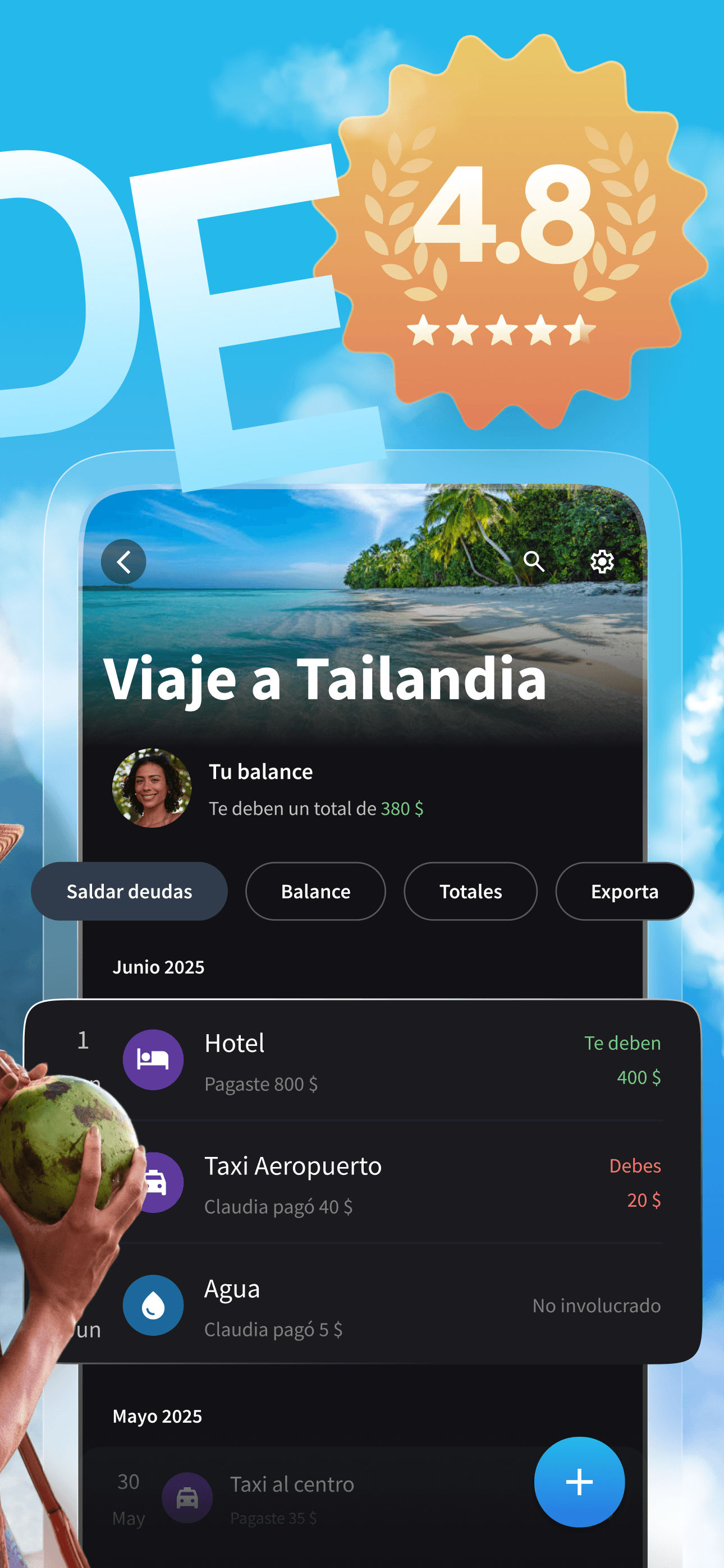 Splital tiene una valoración promedio de 4.8 sobre 5