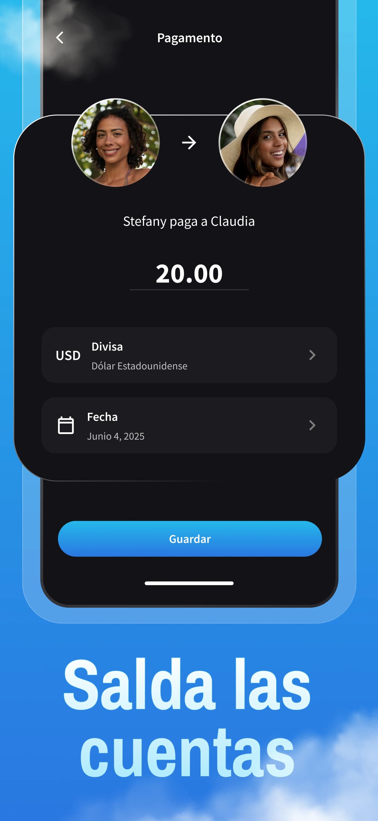 Pantalla de liquidación de gastos
