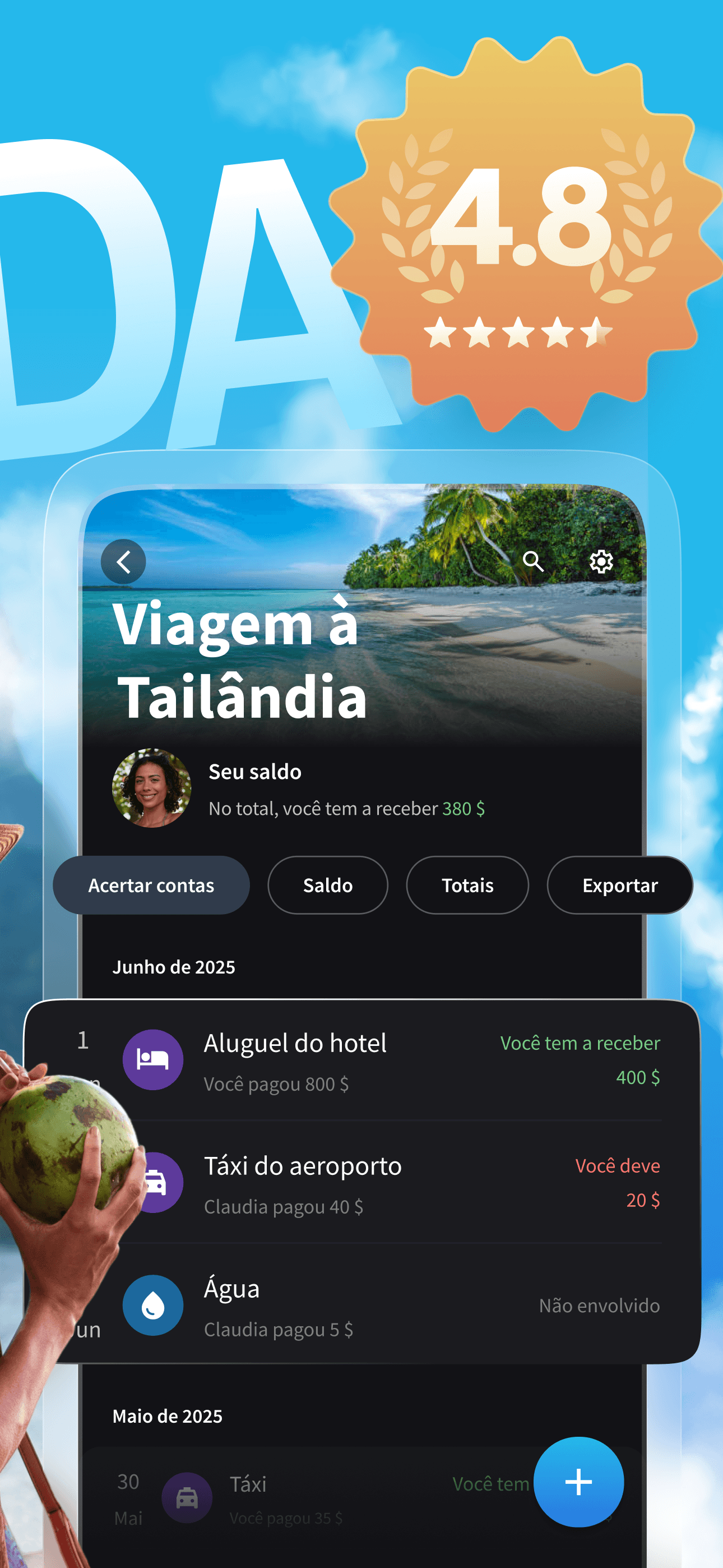 Splital tem uma classificação média de 4,8 de 5